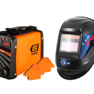 [Combo Lüsqtoff B] Soldadora inverter Lüsqtoff MMA 180 Amp (Mega IRON 250) + Máscara fotosensible K.L.D. Din 9-13 regulable (KLD1980) + 2 Escuadras magnéticas