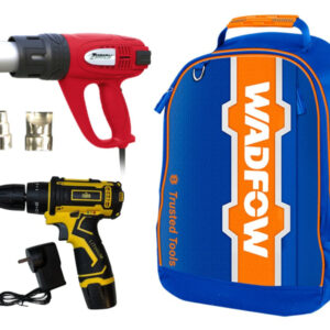 [Combo Zurich-Isard] Pistola de calor Zurich 2000W (HIMP00353) + Taladro atornillador a batería Isard 10mm (85022) + Mochila Wadfow