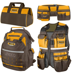 Juego Ingco mochila + chaleco + bolso + cinturón porta herramientas (COS230908)