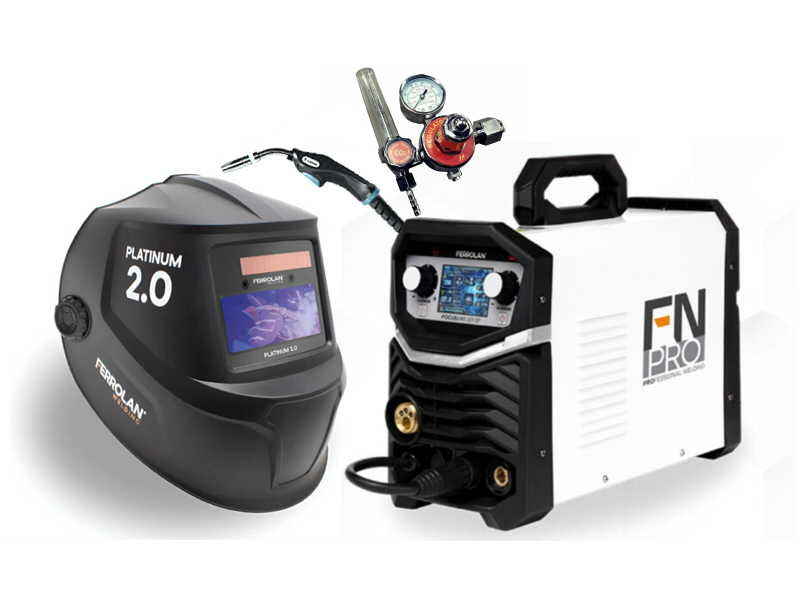 Soldadora dual pulsada FNPRO con regulador (FOCUSMIG 201 | FA201DP)