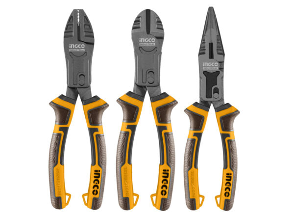 Kit Ingco pinza universal + alicate + pinza de punta industrial 8" (HKCPS5831)